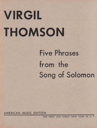 Book cover for Five Phrases From the Song of Solomon