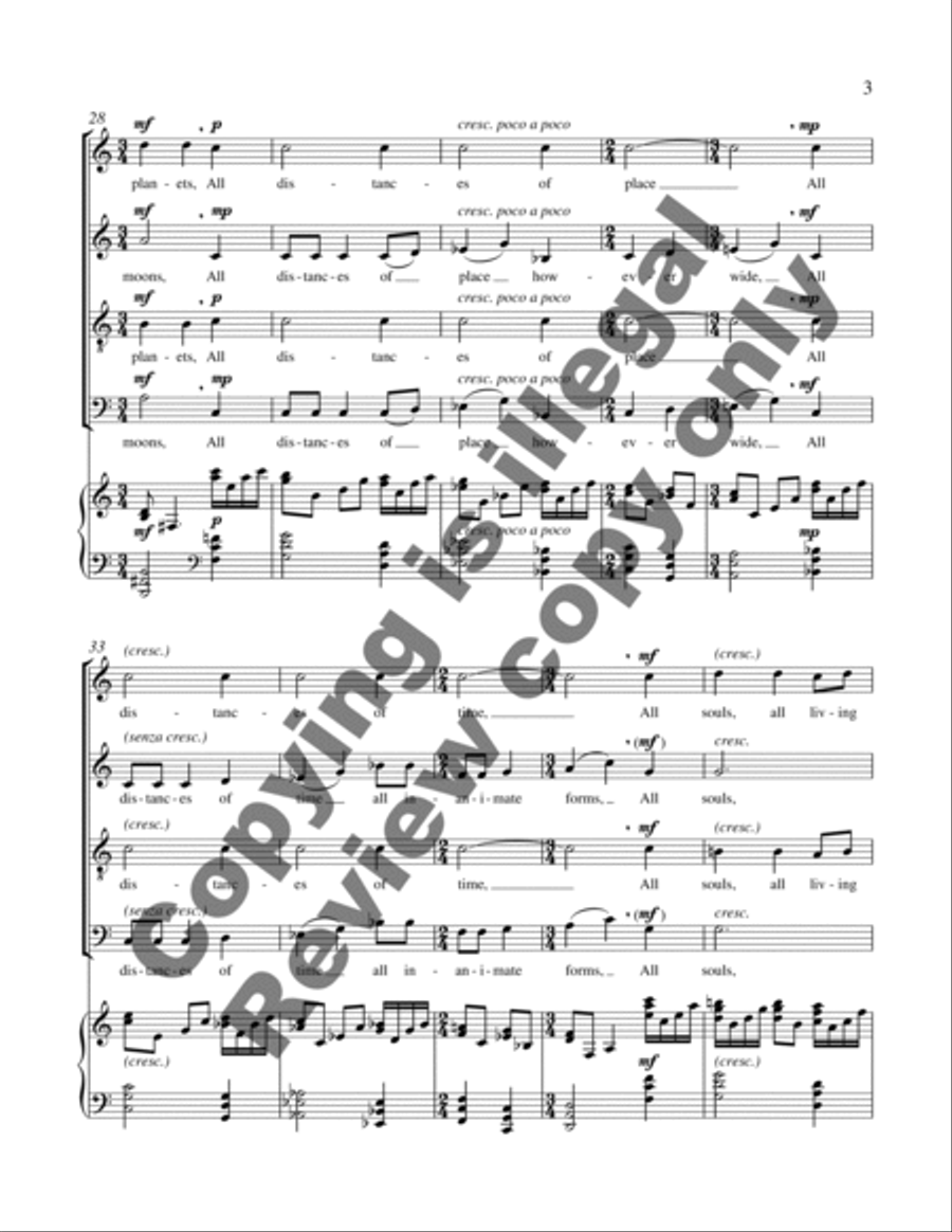 On the Beach at Night Alone 4-Part scores gallery preview page 7