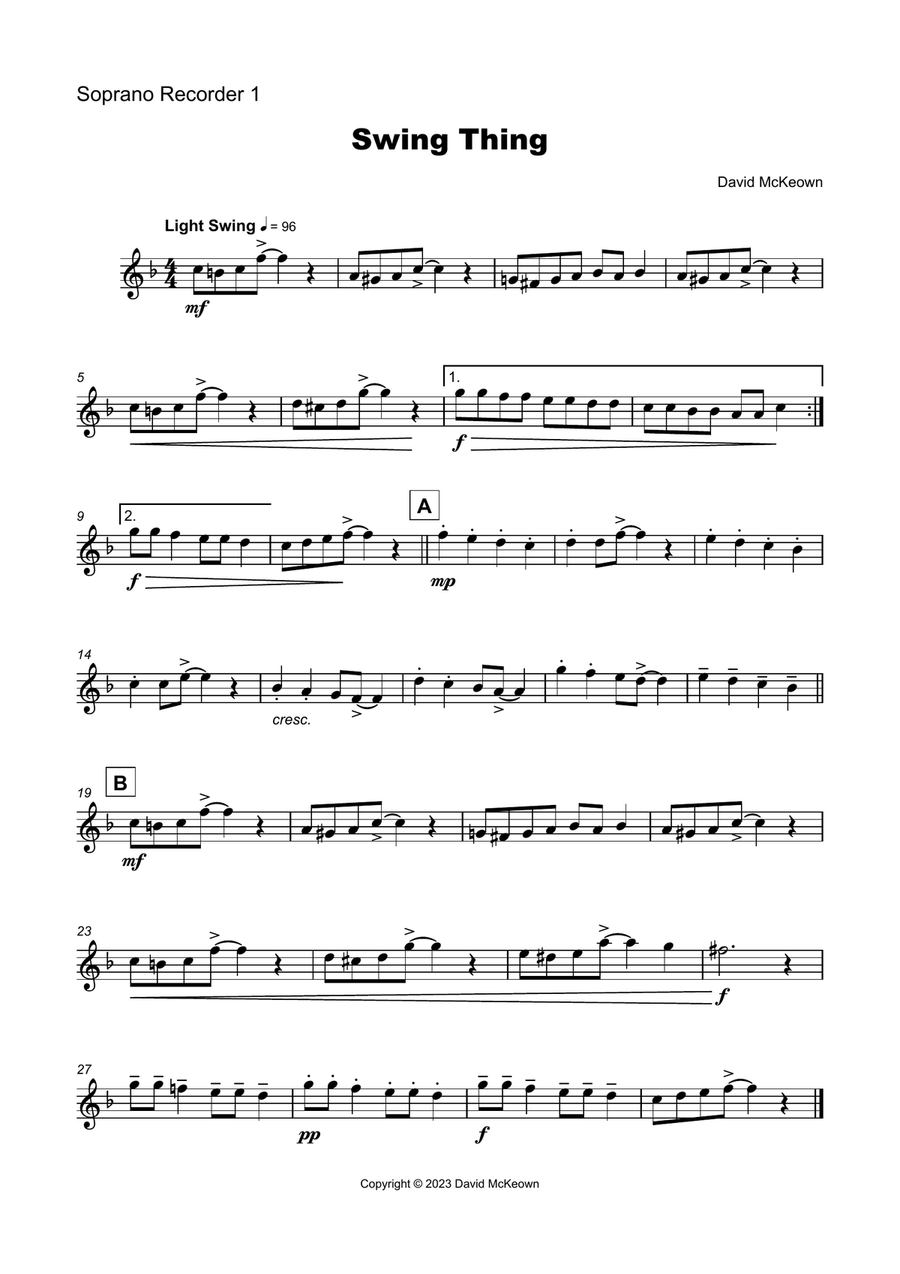 5 Jazz Trios for Recorder Soprano Recorder scores gallery preview page 4