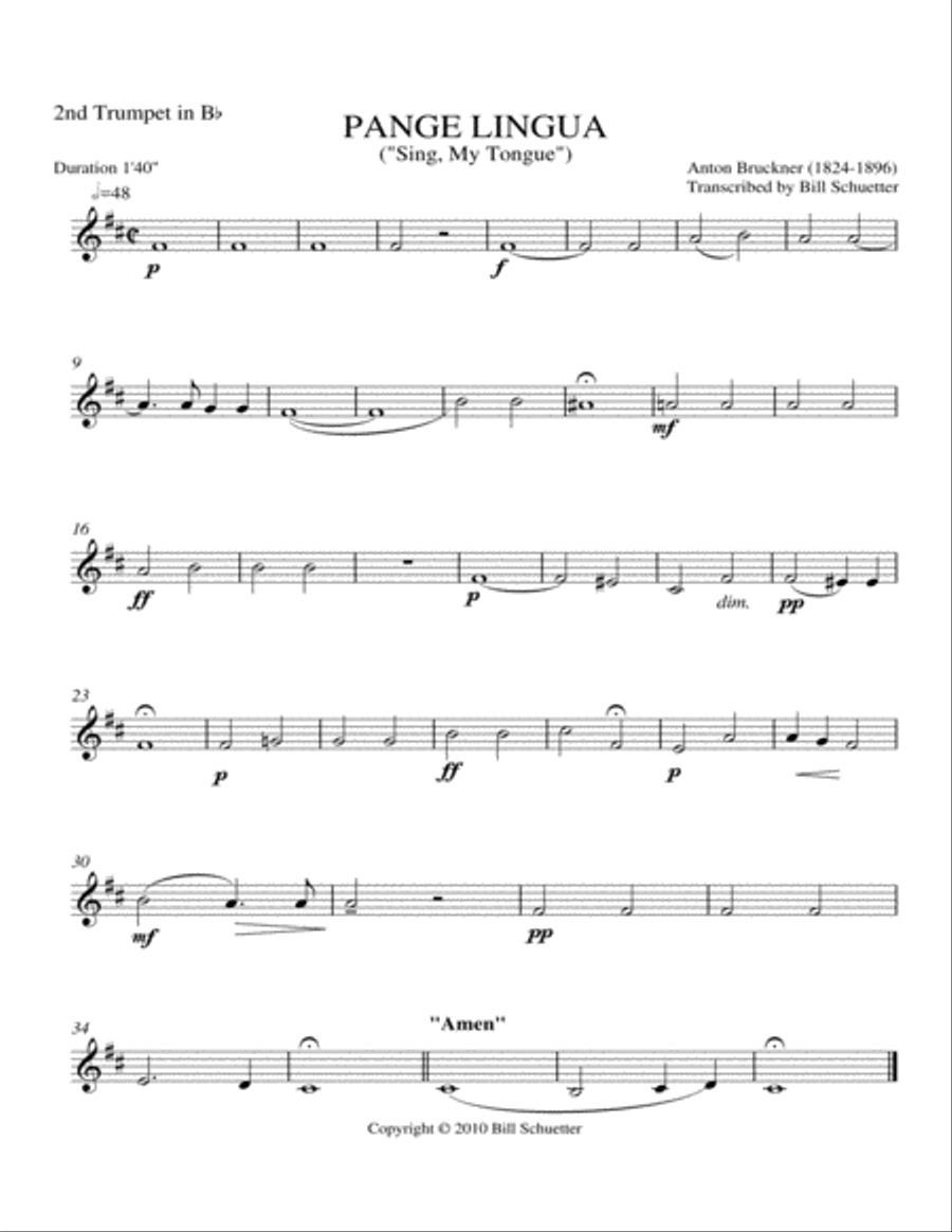 Pange Lingua Brass Quintet scores gallery preview page 4