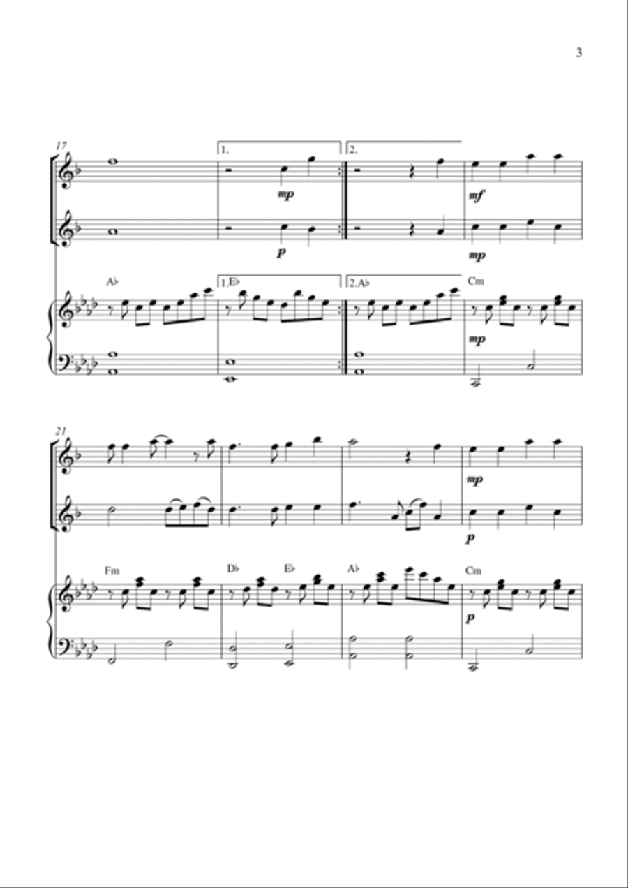 Perhaps Love Woodwind Duet scores gallery preview page 3