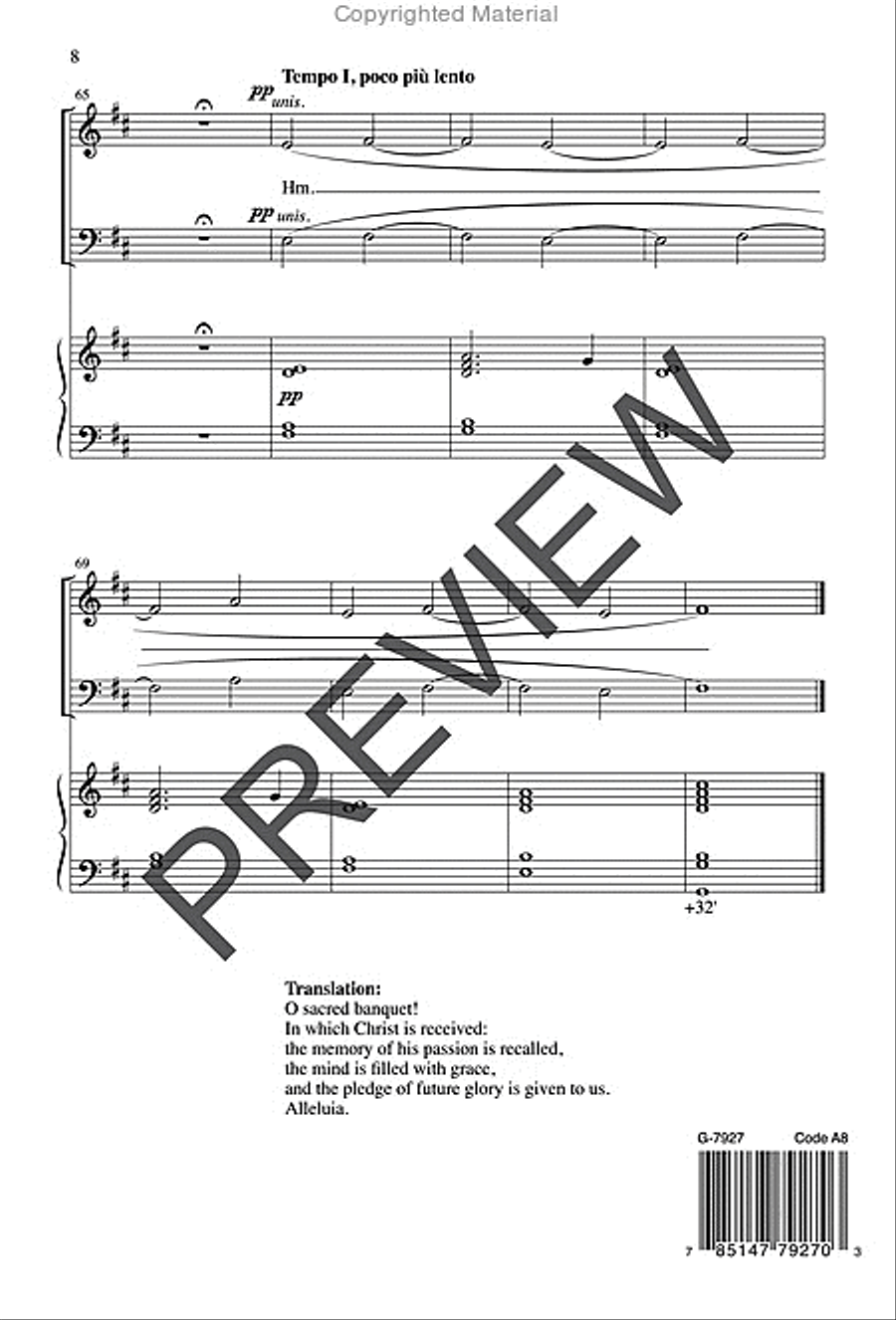 O Sacrum Convivium 3-Part scores gallery preview page 8