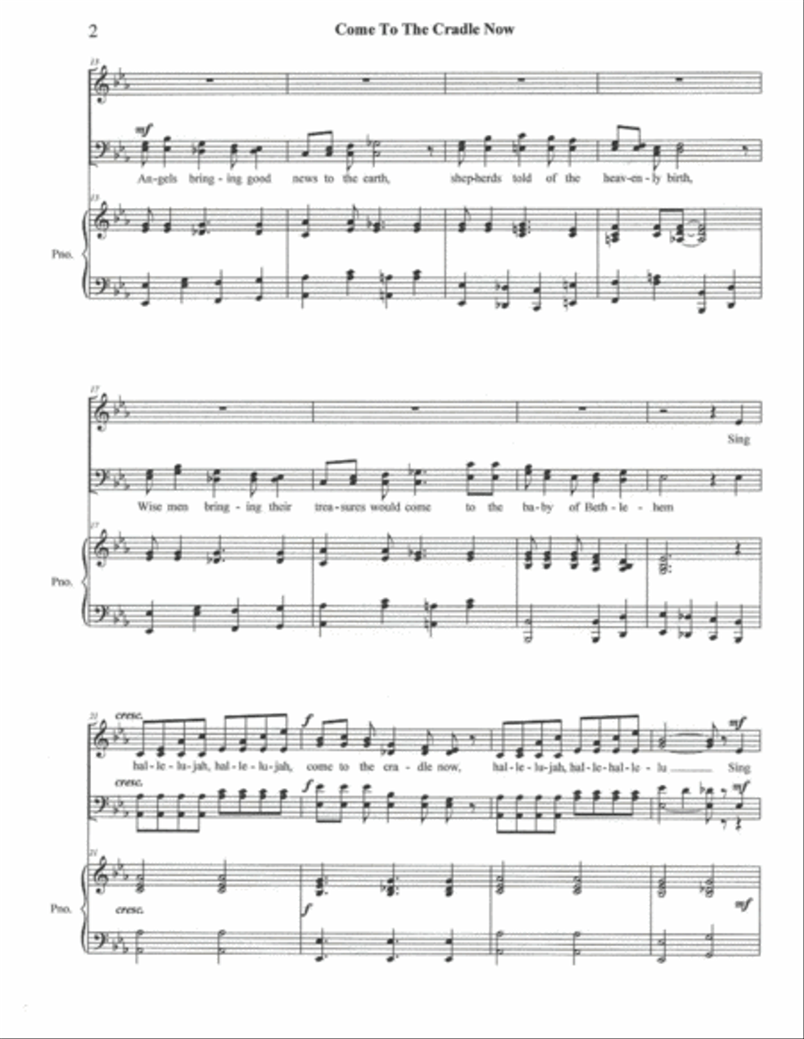 Come To The Cradle Now 4-Part scores gallery preview page 2