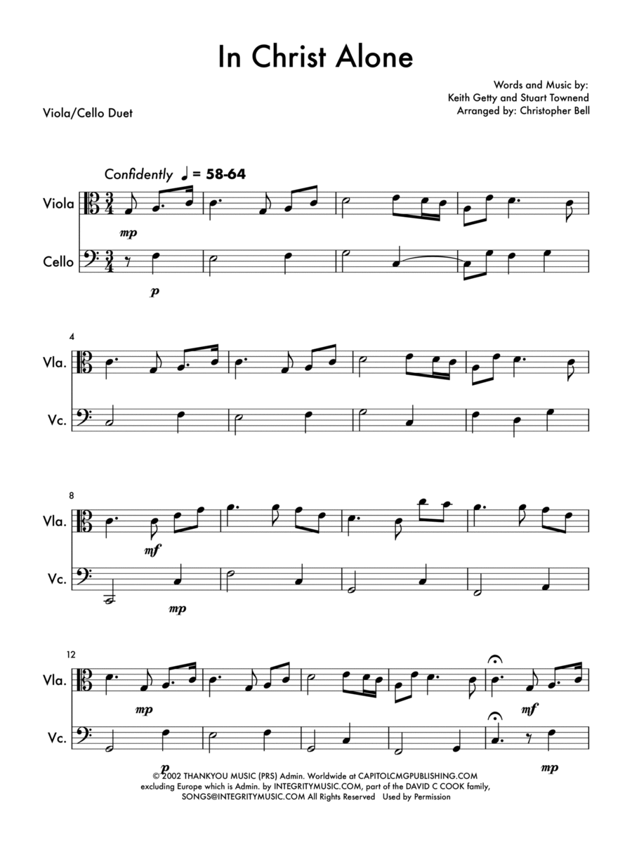 In Christ Alone String Duet scores gallery preview page 1