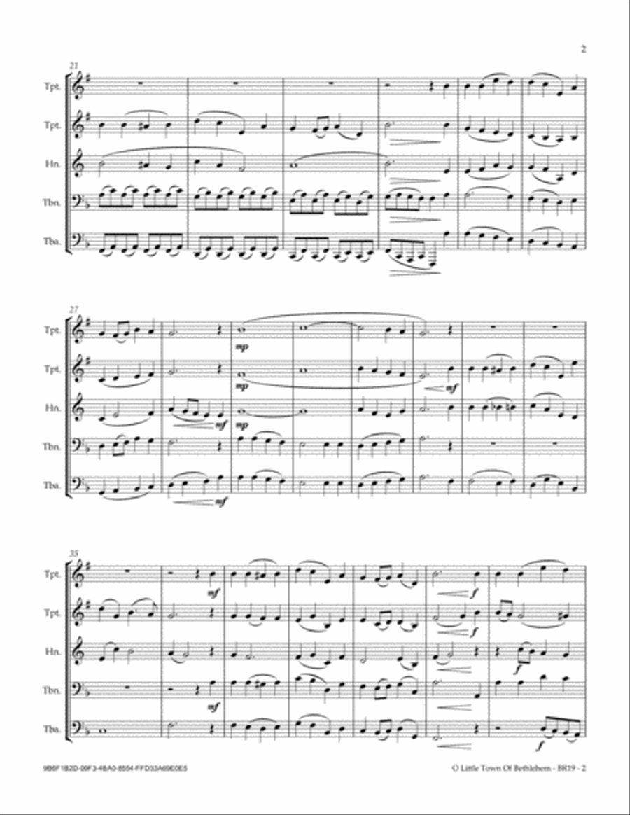 O Little Town Of Bethlehem Brass Ensemble scores gallery preview page 3