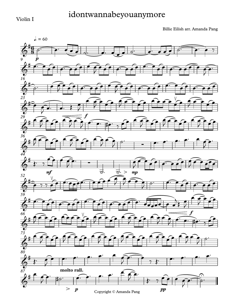 Idontwannabeyouanymore String Quartet scores gallery preview page 1