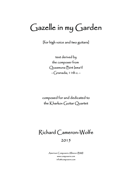 [Cameron-Wolfe] Gazelle in My Garden
