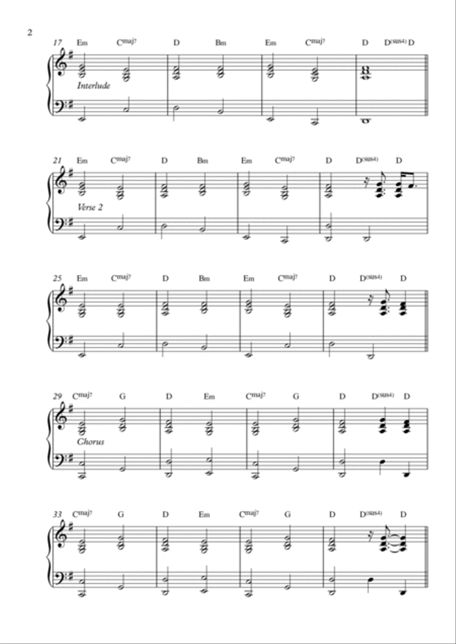 Let Her Go Piano Solo scores gallery preview page 2