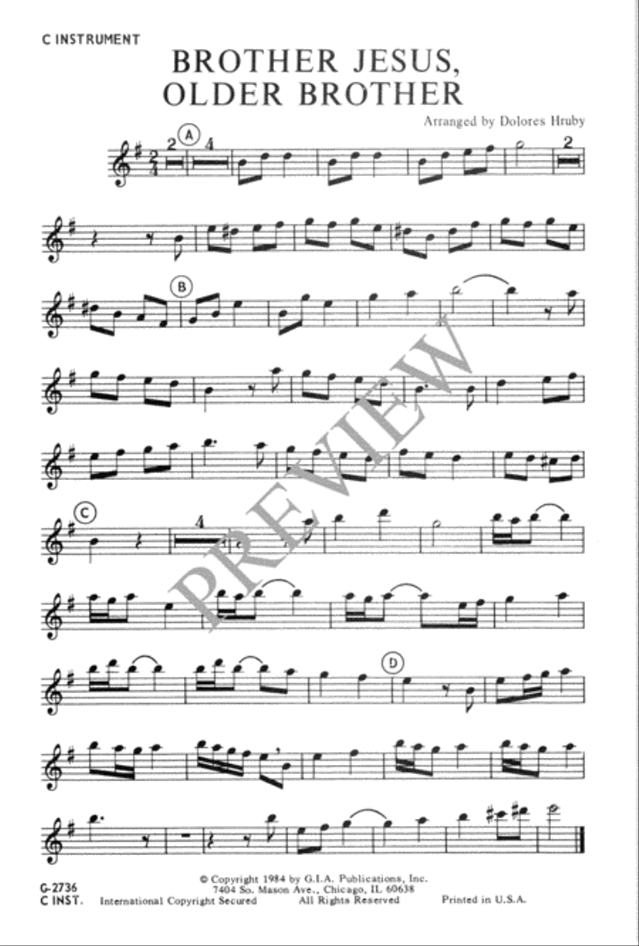 Brother Jesus, Older Brother Unison Choir scores gallery preview page 9