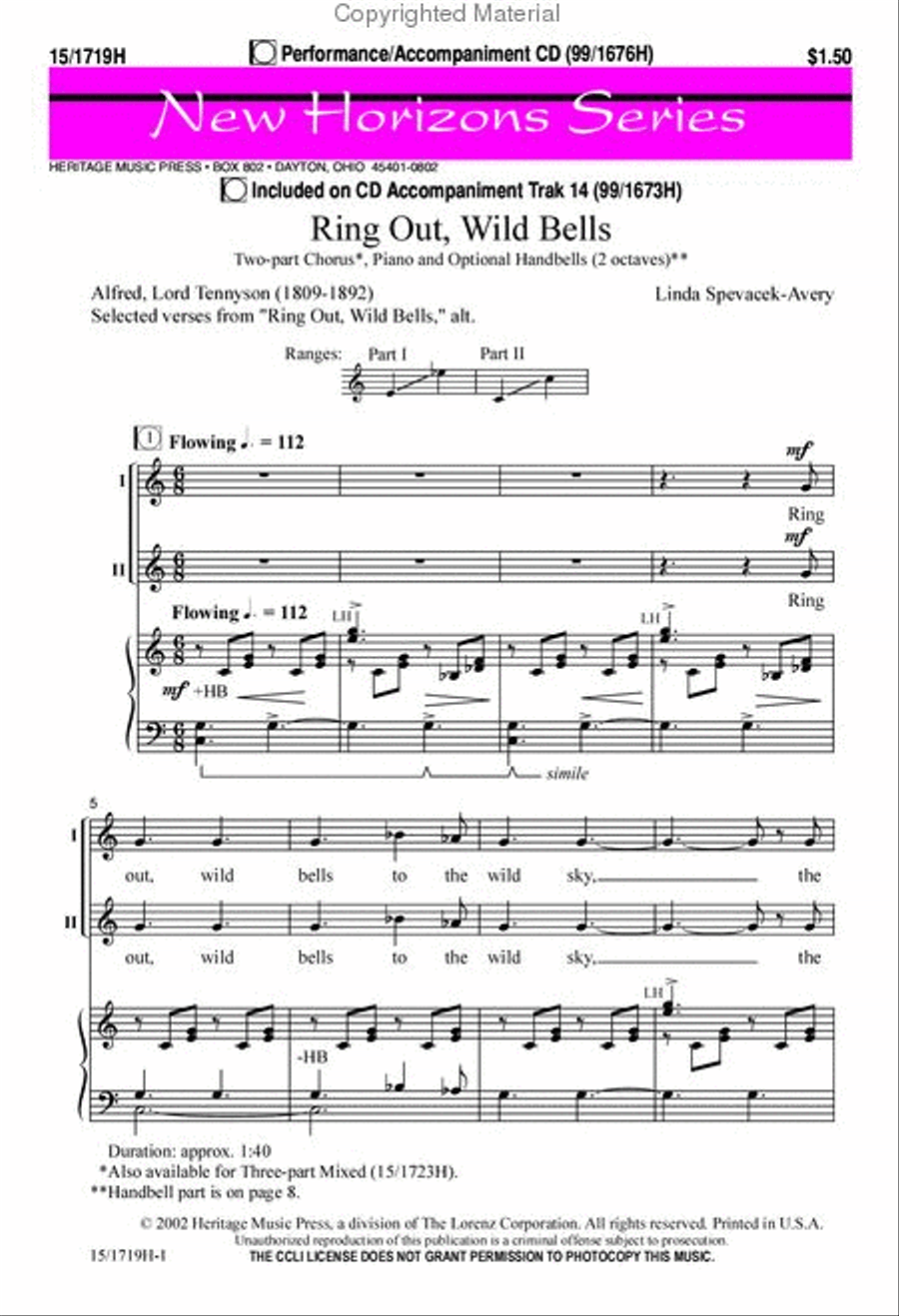 Ring Out, Wild Bells Ring Out, Wild Bells 2-Part scores gallery preview page 2