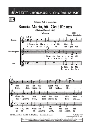Sancta Maria, bitt Gott fur uns