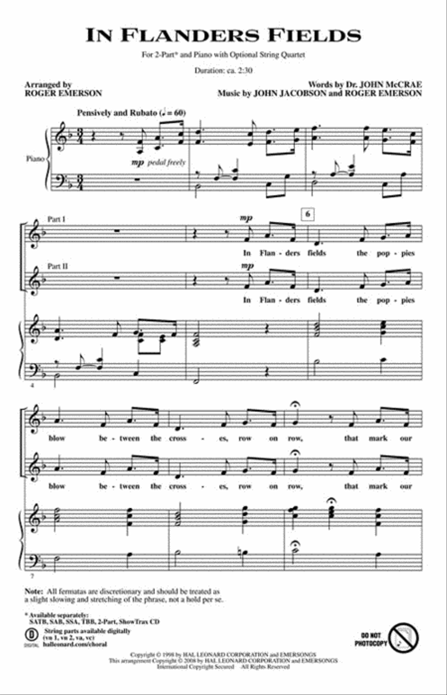 In Flanders Fields 2-Part scores gallery preview page 2