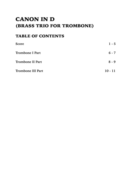 Canon in D (Trombone Trio) image number null