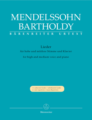 Book cover for Lieder for high and medium Voice and Piano