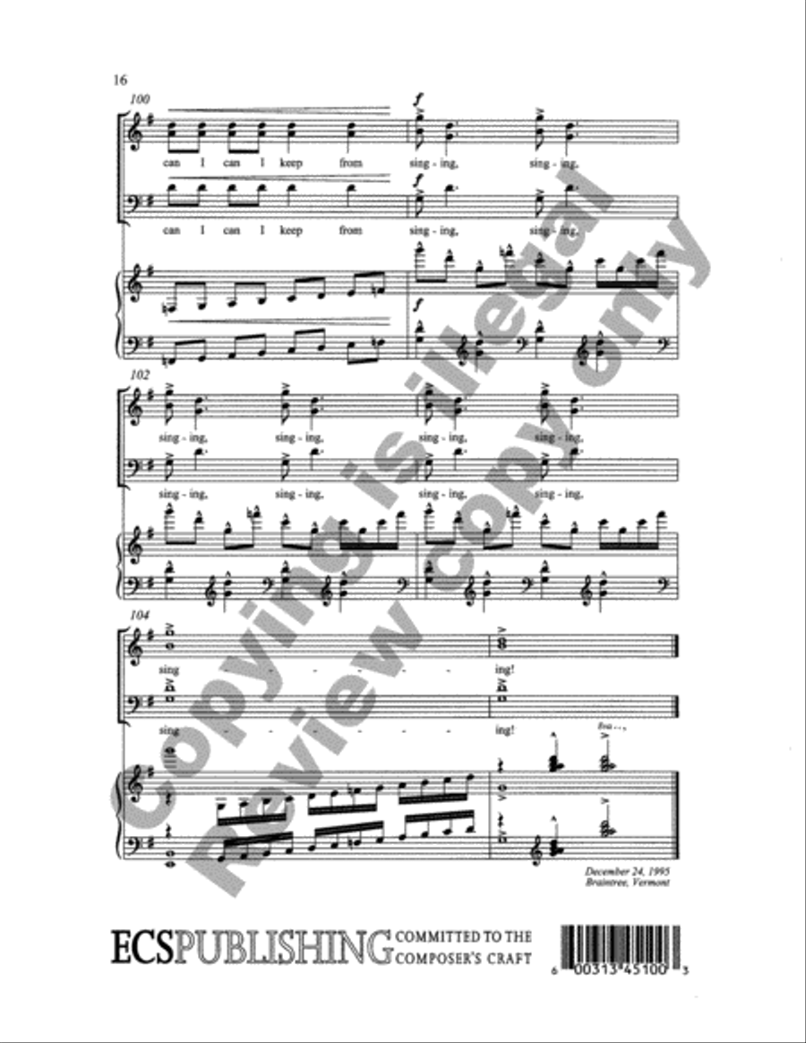 How Can I Keep from Singing? (Choral Score) 4-Part scores gallery preview page 29