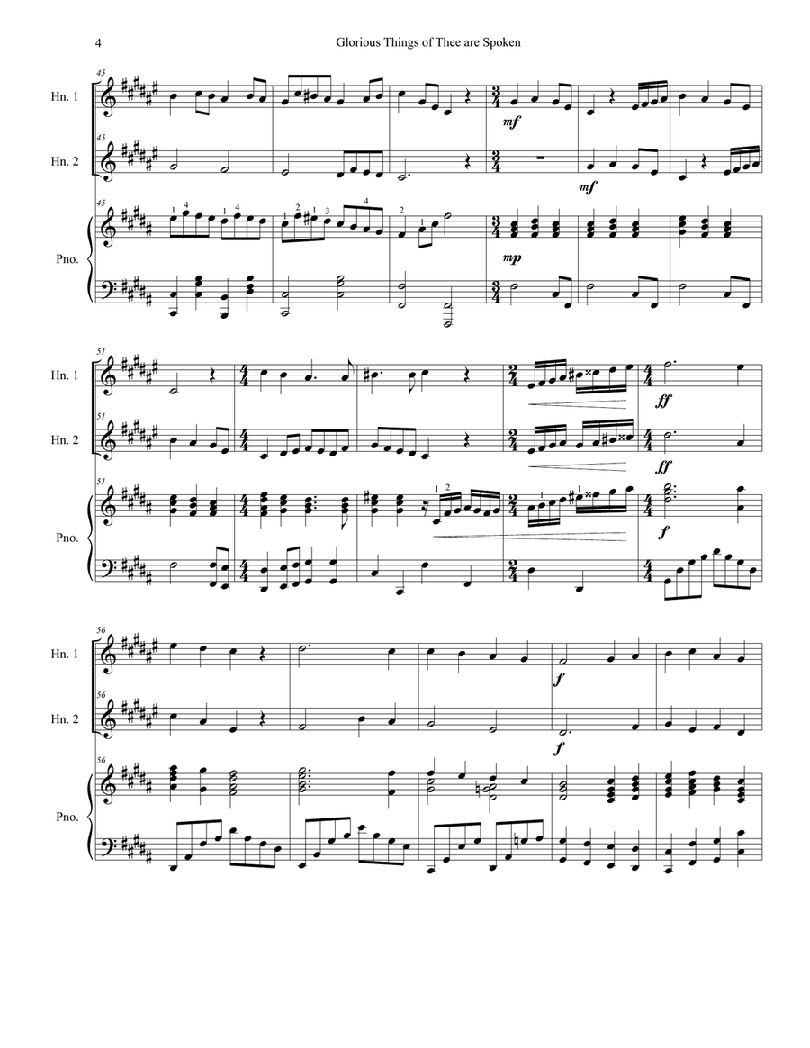 Glorious Things of Thee are Spoken Brass Duet scores gallery preview page 6