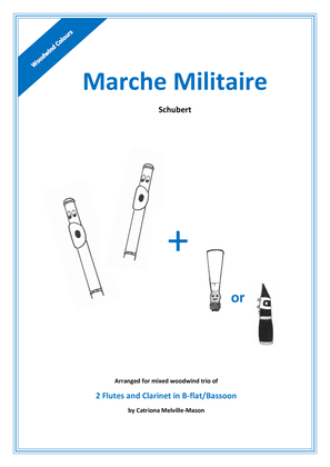 Book cover for Marche Militaire (2 flutes & clarinet/bassoon)