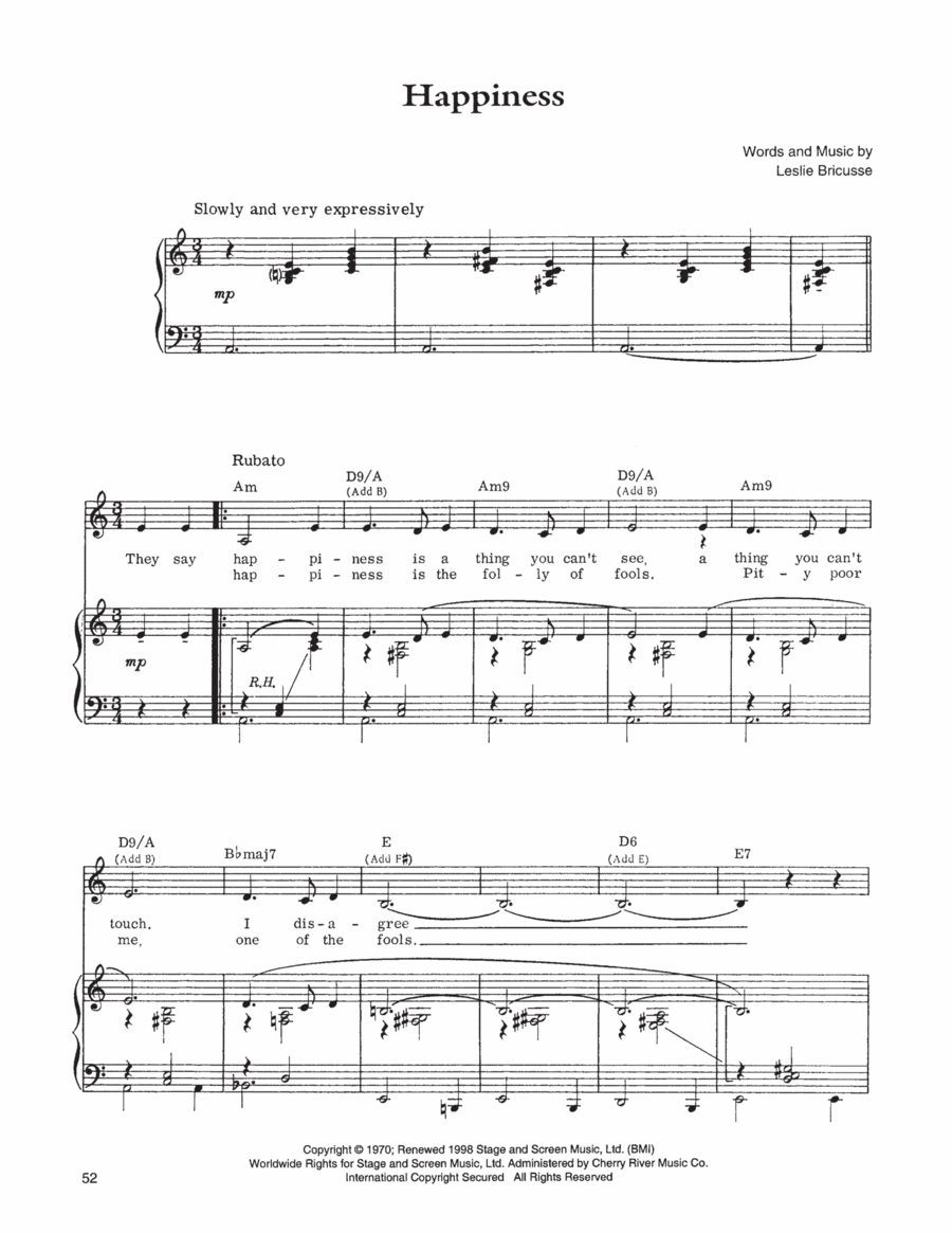 Happiness Piano, Vocal, Guitar scores gallery preview page 1