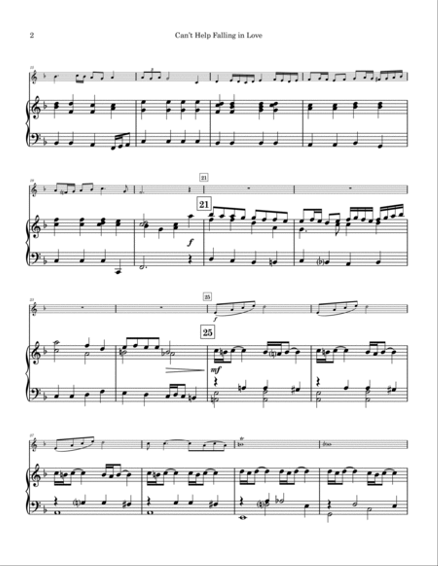 Can't Help Falling In Love Brass Ensemble scores gallery preview page 3