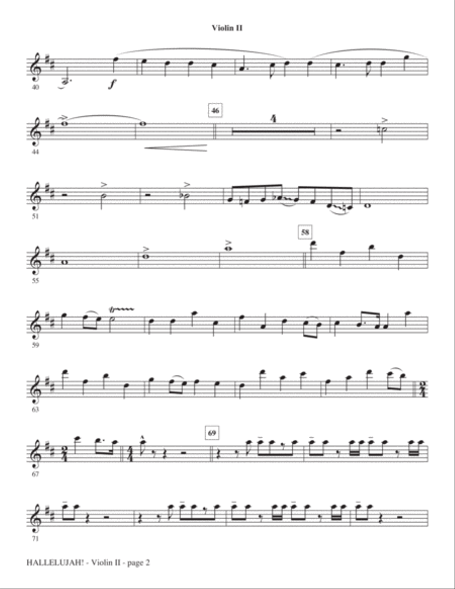Hallelujah! (from Messiah Rocks) - Violin 2 Choir scores gallery preview page 2