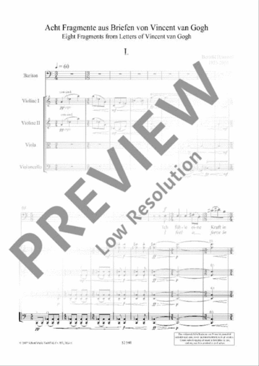 Eight Fragments from Letters of Vincent van Gogh String Quartet scores gallery preview page 6