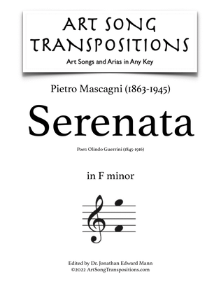 Book cover for MASCAGNI: Serenata (transposed to F minor)