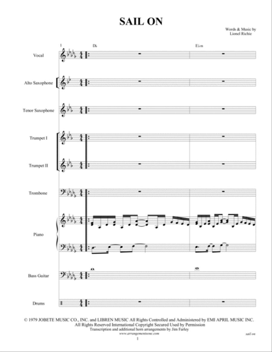 Sail On Large Ensemble scores gallery preview page 3