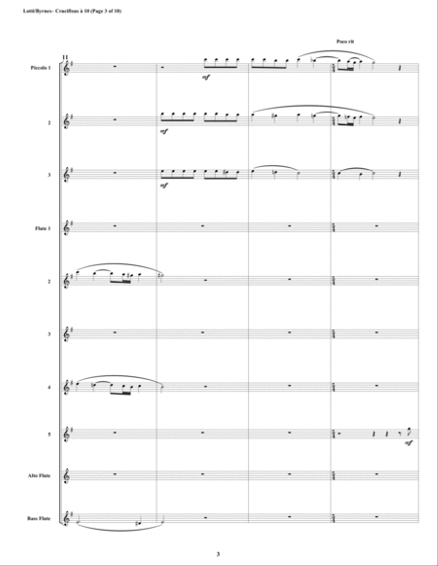 Crucifixus a 10 by Antonio Lotti (Flute Choir) Flute Choir scores gallery preview page 3