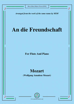 Book cover for Mozart-An die freundschaft,for Flute and Piano