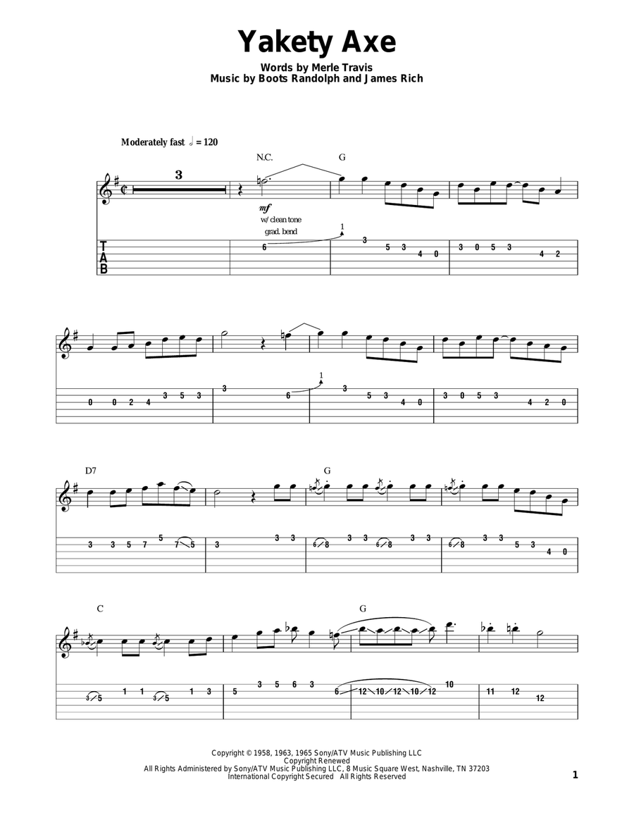 Yakety Axe Yakety Axe Electric Guitar scores gallery preview page 1