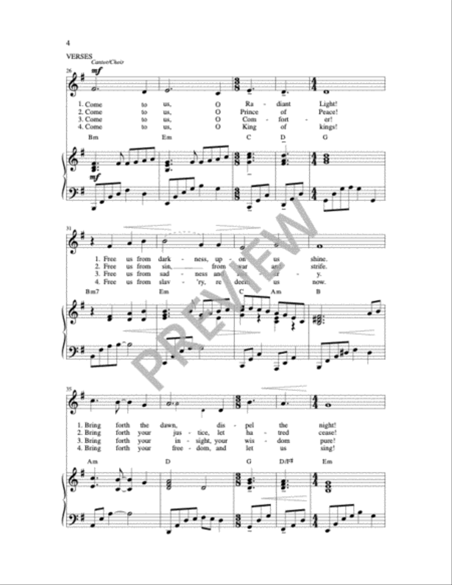 Veni Emmanuel Veni Emmanuel 4-Part scores gallery preview page 7