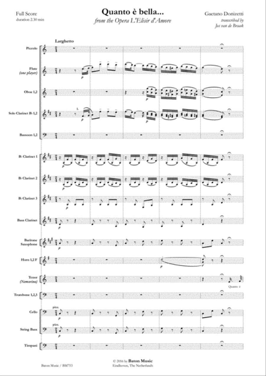 Quanto è bella, quanto è cara Concert Band scores gallery preview page 2