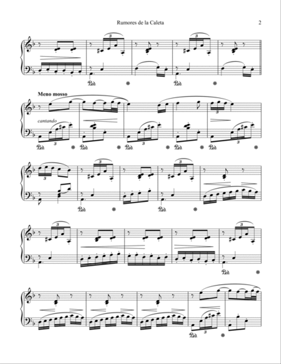 Rumores de la Caleta Op. 71 No. 6 for piano solo Piano Solo scores gallery preview page 3