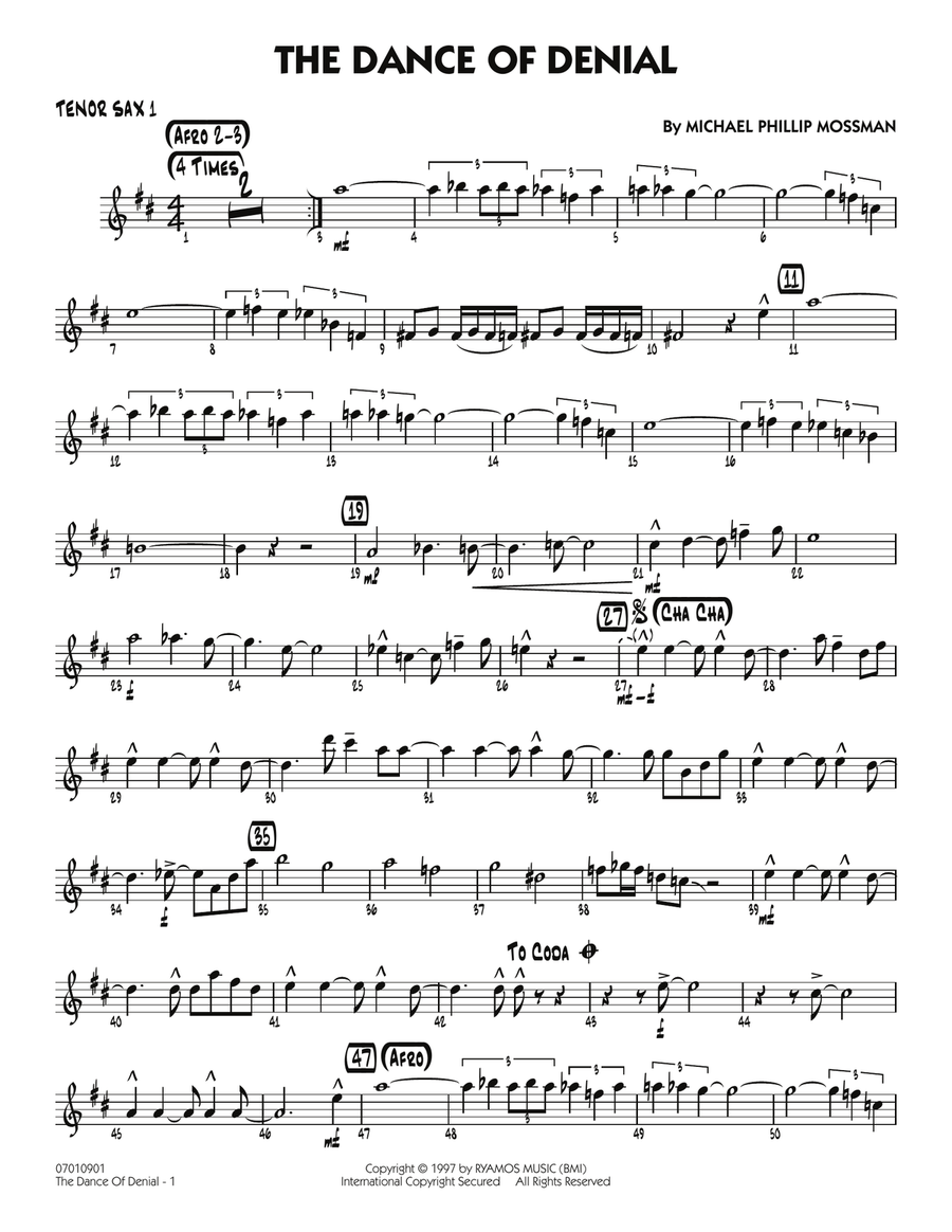 The Dance Of Denial - Tenor Sax 1 Jazz Ensemble scores gallery preview page 1