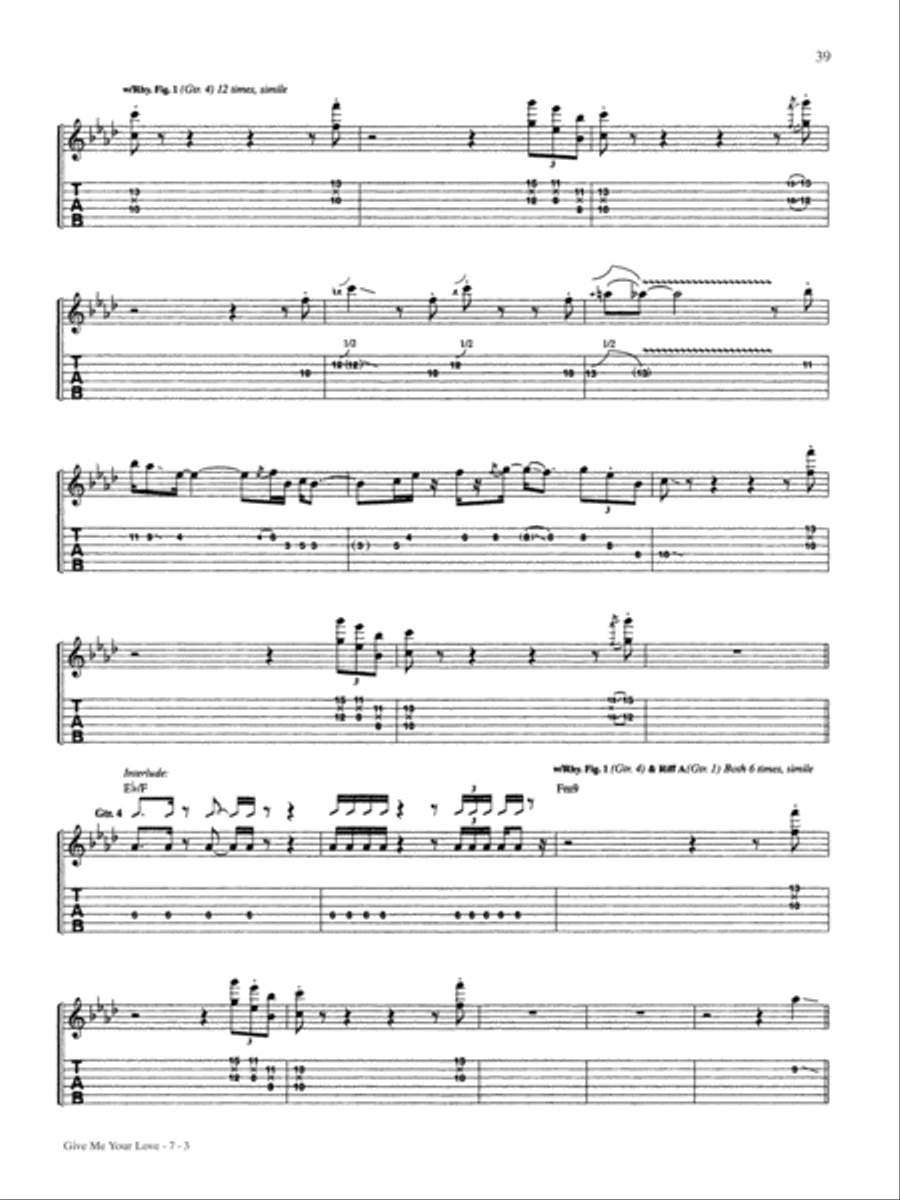 Give Me Your Love (Love Song) Guitar Tablature scores gallery preview page 3