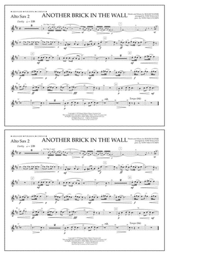 Another Brick in the Wall - Alto Sax 2