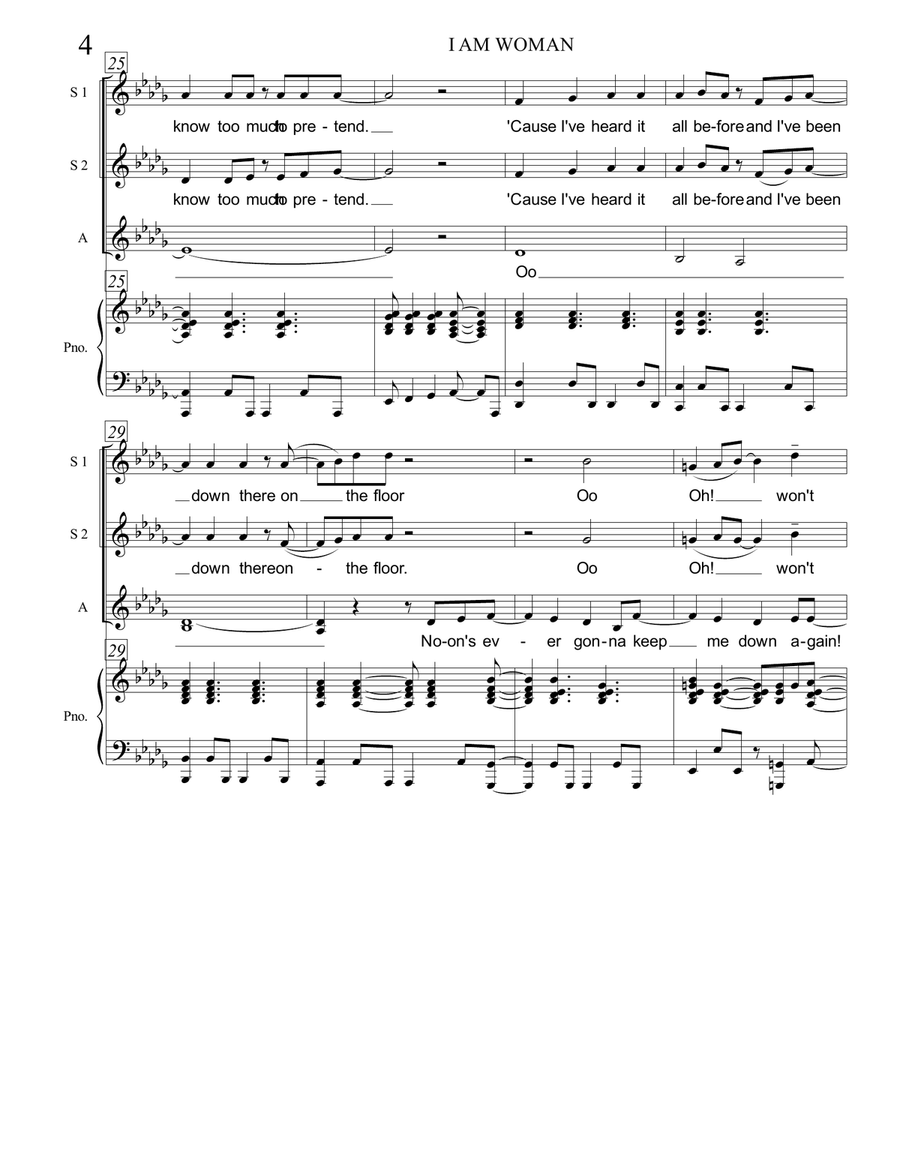I Am Woman SSA scores gallery preview page 4