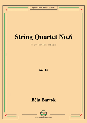 Book cover for Bartók-String Quartet No.6,Sz.114
