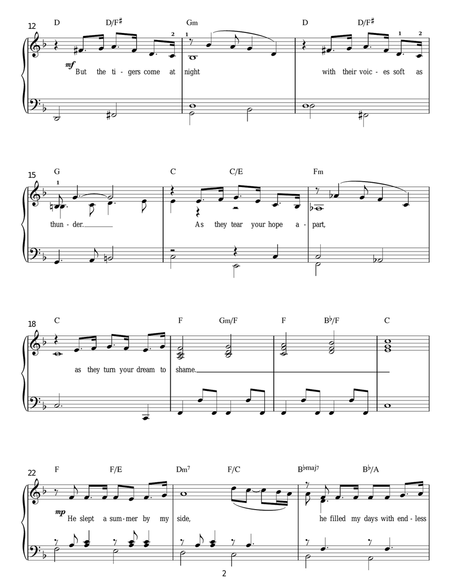 I Dreamed A Dream (from Les Miserables) Easy Piano scores gallery preview page 2