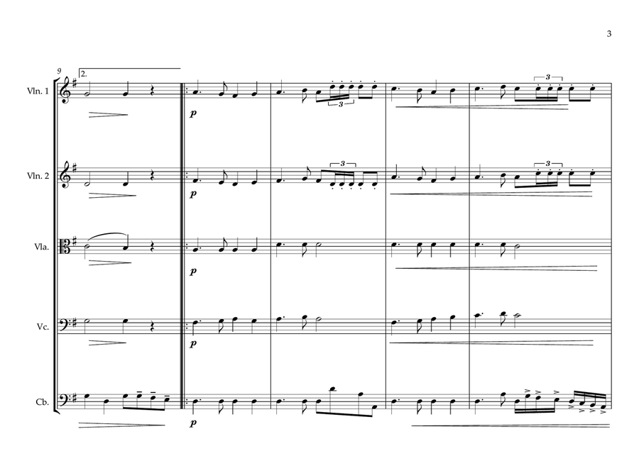 Lithuanian National Anthem for String Orchestra (World National Anthem Series) String Orchestra scores gallery preview page 3
