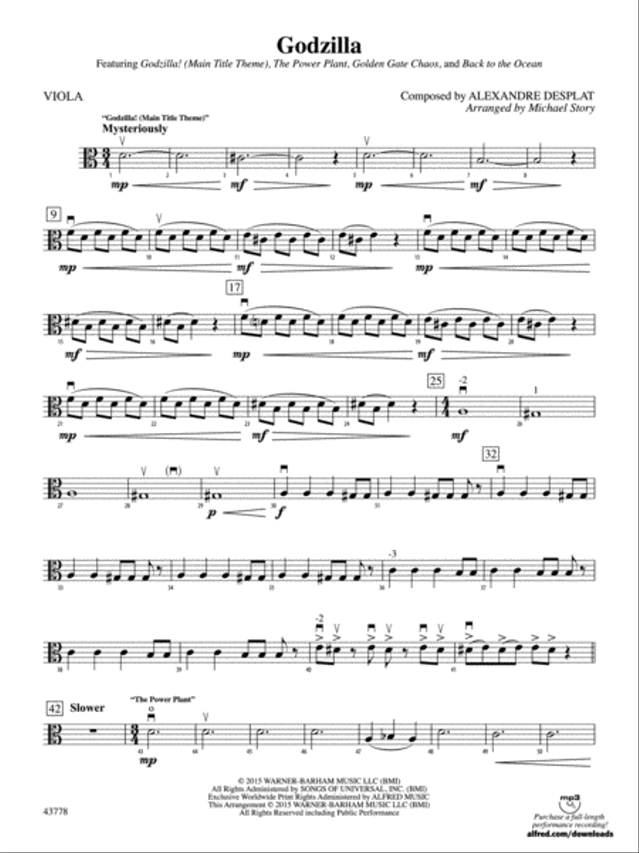 Godzilla: Viola Full Orchestra scores gallery preview page 1