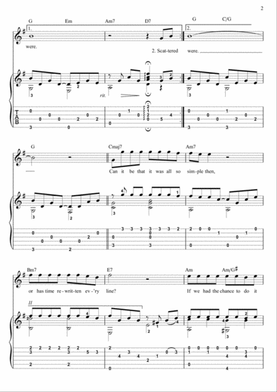 The Way We Were Electric Guitar scores gallery preview page 2