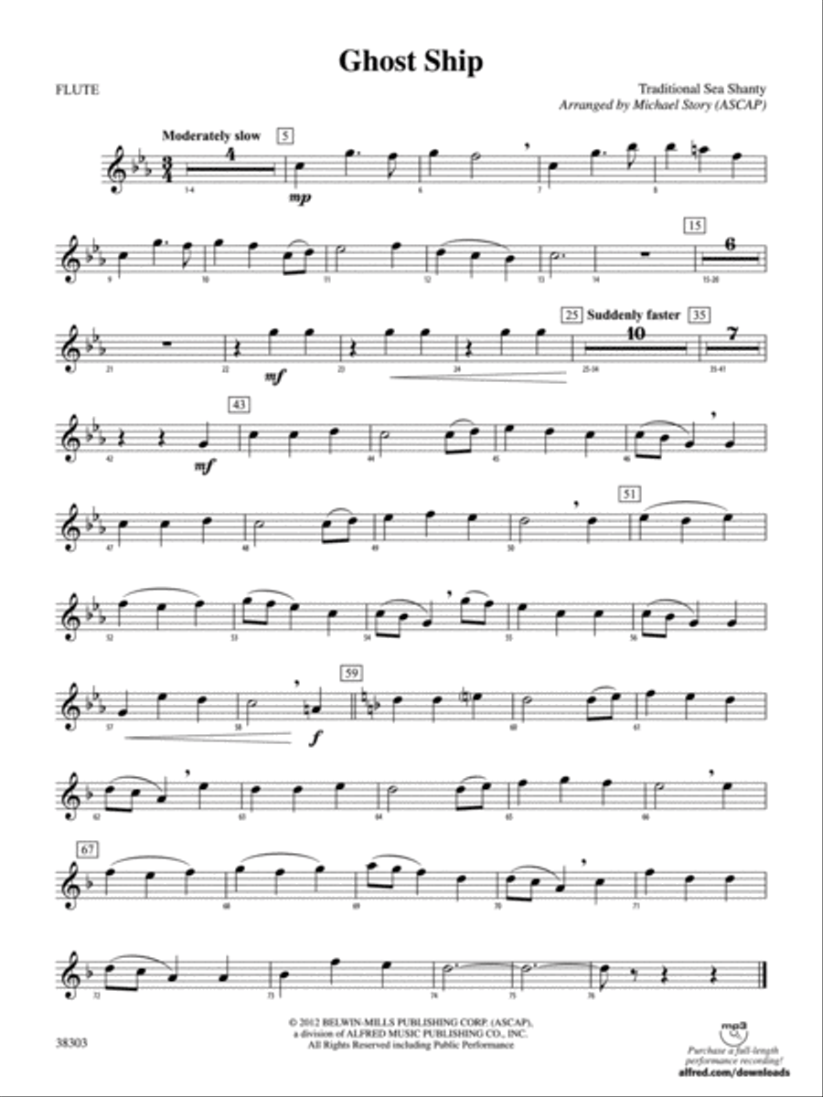 Ghost Ship: Flute Ghost Ship: Flute Concert Band scores gallery preview page 1