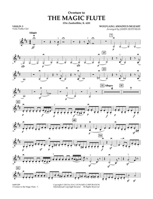 Book cover for Overture to The Magic Flute - Violin 3 (Viola Treble Clef)