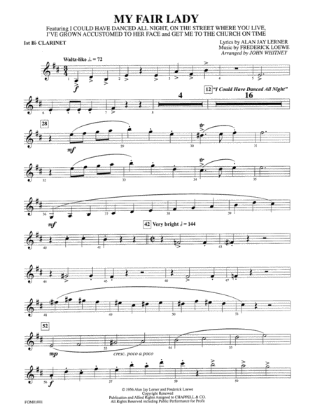 My Fair Lady (Medley): 1st B-flat Clarinet