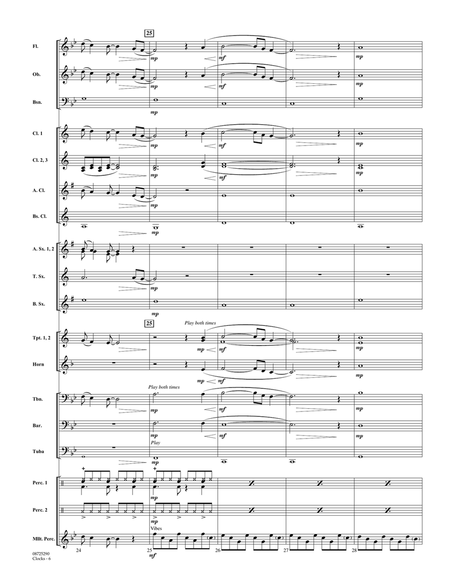 Clocks - Full Score Clocks - Full Score Concert Band scores gallery preview page 6