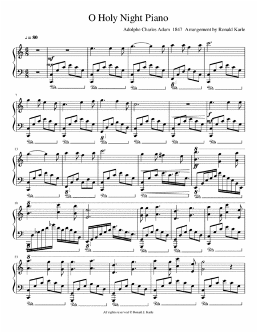 O Holy Night O Holy Night Piano Solo scores gallery preview page 1