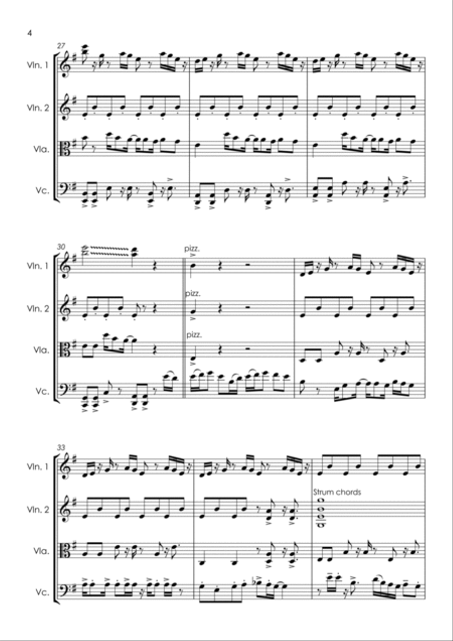 You Need Me I Don't Need You String Quartet scores gallery preview page 6