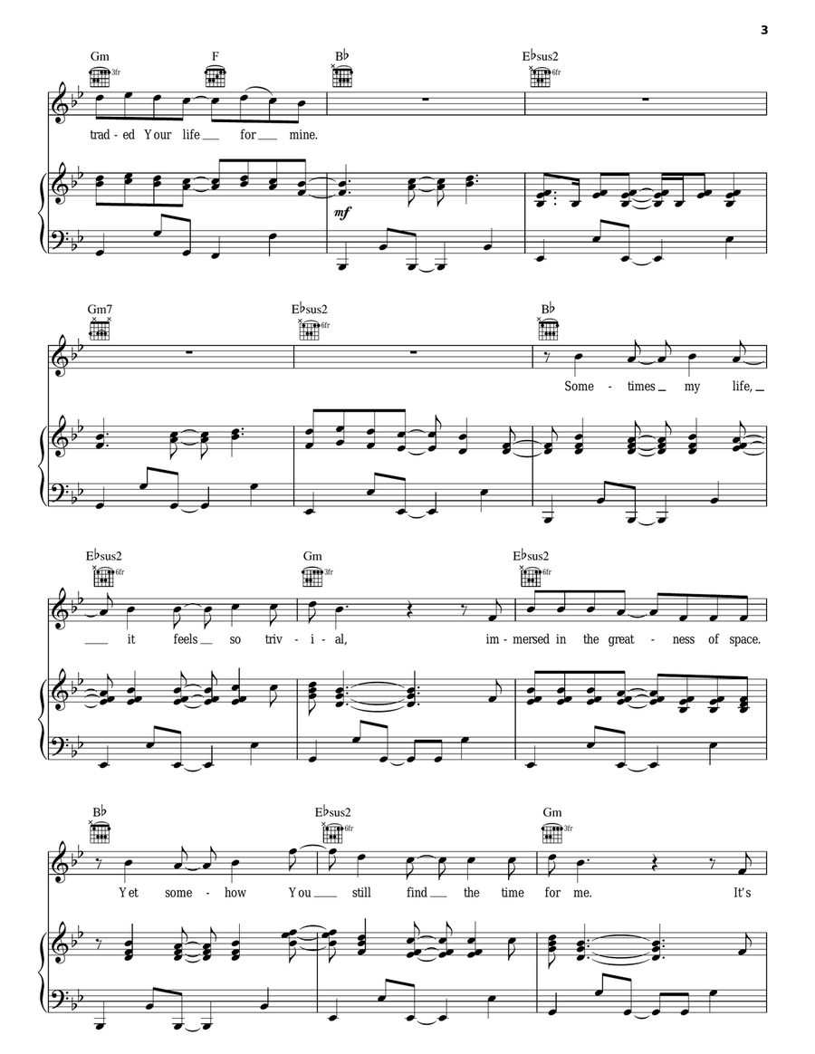 Sea Of Faces Piano, Vocal, Guitar scores gallery preview page 3