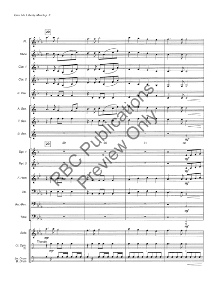 Give Me Liberty March Give Me Liberty March Concert Band scores gallery preview page 11